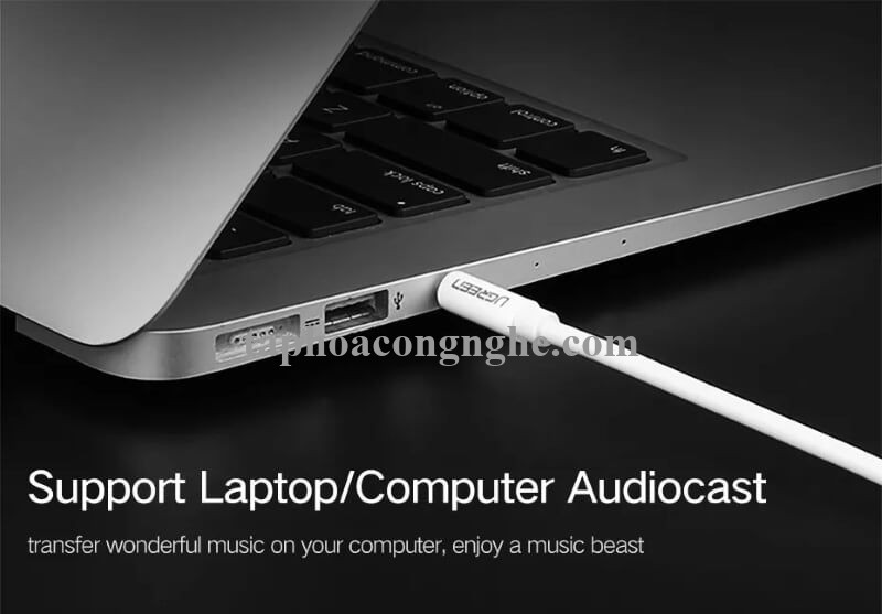 Ugreen 10746 0.5M màu Trắng Cáp âm thanh 3.5mm nối dài AV124 30010746